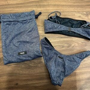 EUC triangl navy glitter bikini